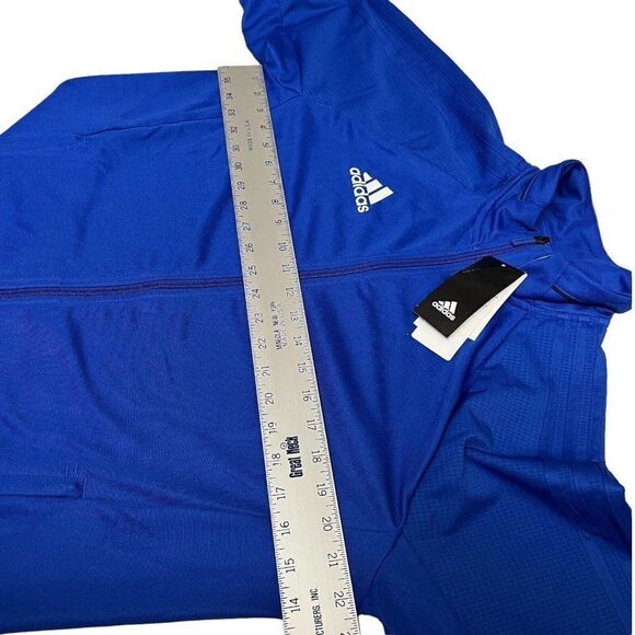 Adidas Men’s Trio 17 Full Zip Training Jacket White Mock Neck BQ8201 Thumbhole - Picture 4 of 15